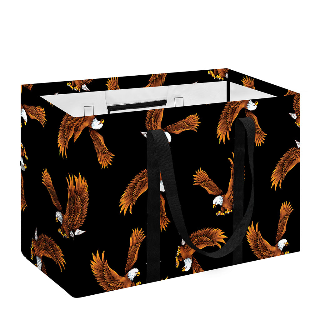 White And Brown Eagle Pattern Print Utility Tote Bag