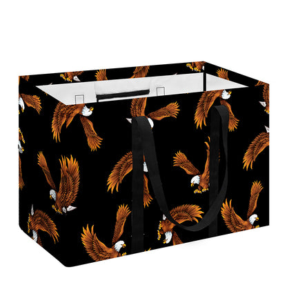 White And Brown Eagle Pattern Print Utility Tote Bag