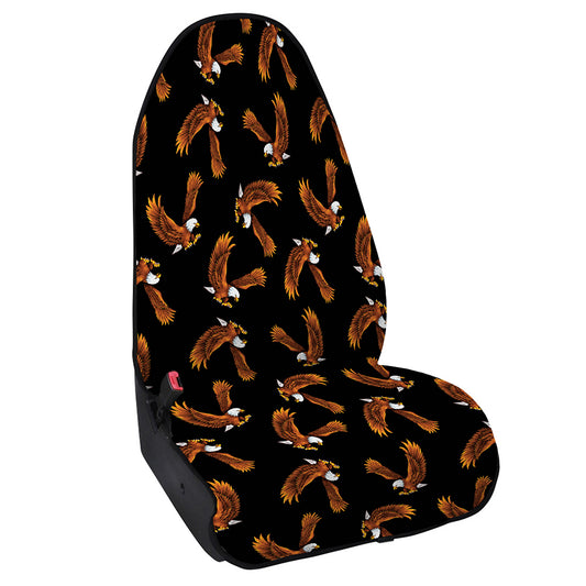 White And Brown Eagle Pattern Print Waterproof Car Seat Cover
