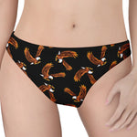 White And Brown Eagle Pattern Print Women's Thong