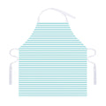 White And Cyan Striped Pattern Print Adjustable Apron