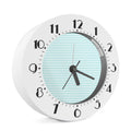 White And Cyan Striped Pattern Print Alarm Clock