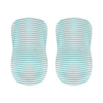 White And Cyan Striped Pattern Print Bar Stool Covers