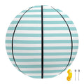 White And Cyan Striped Pattern Print Basketball
