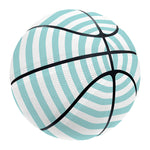 White And Cyan Striped Pattern Print Basketball