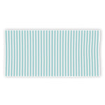 White And Cyan Striped Pattern Print Beach Towel