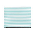 White And Cyan Striped Pattern Print Bifold Wallet