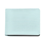 White And Cyan Striped Pattern Print Bifold Wallet