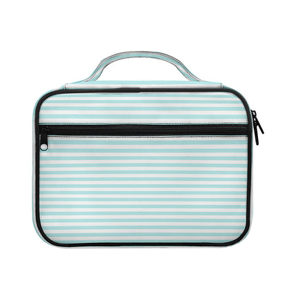 White And Cyan Striped Pattern Print Briefcase Bible Bag
