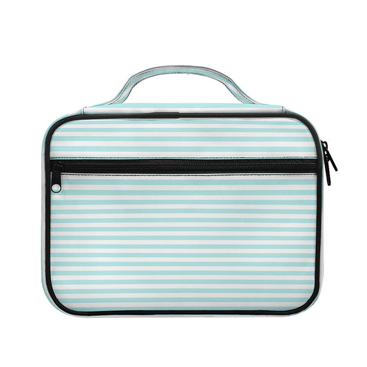 White And Cyan Striped Pattern Print Briefcase Bible Bag