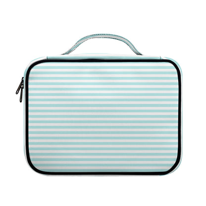 White And Cyan Striped Pattern Print Briefcase Bible Bag