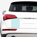 White And Cyan Striped Pattern Print Car Sticker