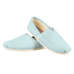 White And Cyan Striped Pattern Print Casual Shoes