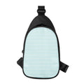 White And Cyan Striped Pattern Print Sling Bag