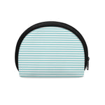 White And Cyan Striped Pattern Print Coin Purse