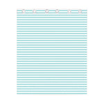 White And Cyan Striped Pattern Print Curtain
