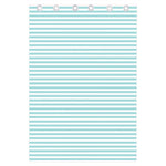 White And Cyan Striped Pattern Print Curtain