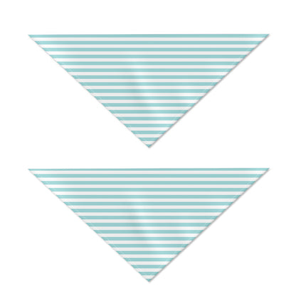 White And Cyan Striped Pattern Print Dog Bandana