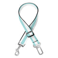 White And Cyan Striped Pattern Print Dog Seat Belt