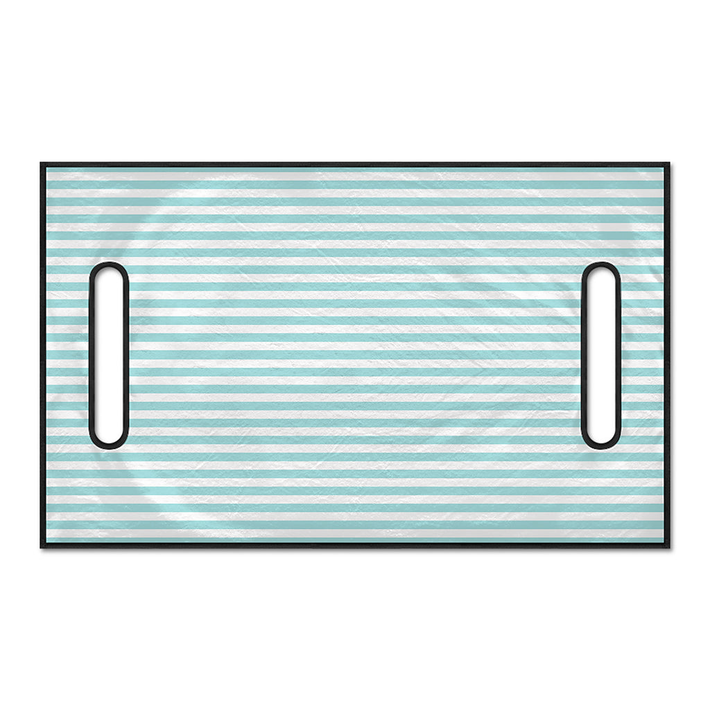 White And Cyan Striped Pattern Print Golf Cart Seat Cover