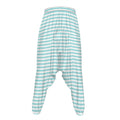 White And Cyan Striped Pattern Print Hammer Pants