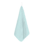White And Cyan Striped Pattern Print Hand Towel