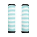 White And Cyan Striped Pattern Print Handle Covers