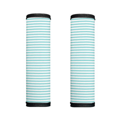 White And Cyan Striped Pattern Print Handle Covers