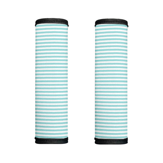 White And Cyan Striped Pattern Print Handle Covers