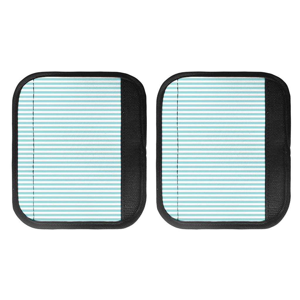 White And Cyan Striped Pattern Print Handle Covers
