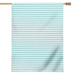 White And Cyan Striped Pattern Print House Flag