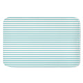 White And Cyan Striped Pattern Print Indoor Door Mat