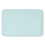 White And Cyan Striped Pattern Print Indoor Door Mat