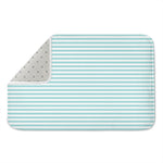 White And Cyan Striped Pattern Print Indoor Door Mat