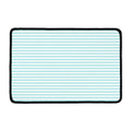 White And Cyan Striped Pattern Print Kitchen Mat
