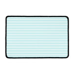 White And Cyan Striped Pattern Print Kitchen Mat