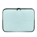 White And Cyan Striped Pattern Print Laptop Sleeve
