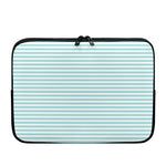 White And Cyan Striped Pattern Print Laptop Sleeve