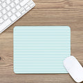 White And Cyan Striped Pattern Print Mouse Pad