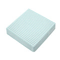 White And Cyan Striped Pattern Print Outdoor Seat Cushion Cover
