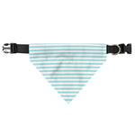 White And Cyan Striped Pattern Print Over The Collar Dog Bandana