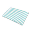 White And Cyan Striped Pattern Print Pet Cooling Mat Cover