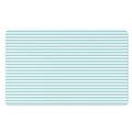 White And Cyan Striped Pattern Print Polyester Doormat