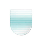 White And Cyan Striped Pattern Print Toilet Lid Cover