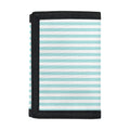 White And Cyan Striped Pattern Print Trifold Wallet
