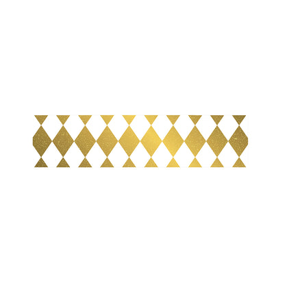 White And Gold Harlequin Pattern Print Bed Runner
