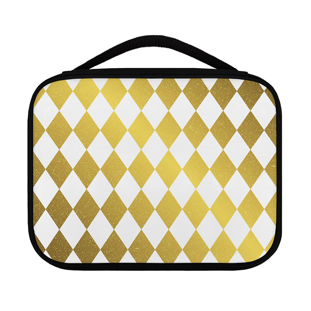 White And Gold Harlequin Pattern Print Classic Bible Case