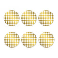White And Gold Harlequin Pattern Print Coaster Set