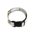 White And Gold Harlequin Pattern Print Dog Collar