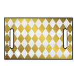 White And Gold Harlequin Pattern Print Golf Cart Seat Cover